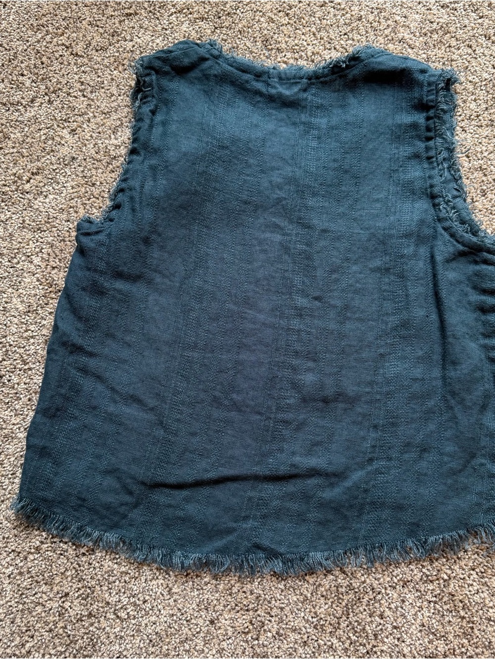 Mikoh Himalayas Frayed Sleeveless Linen Top Sz XS Costal Beach Cottagecore Boho - Picture 8 of 10